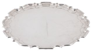 A Victorian silver tray, hallmarked London 1894