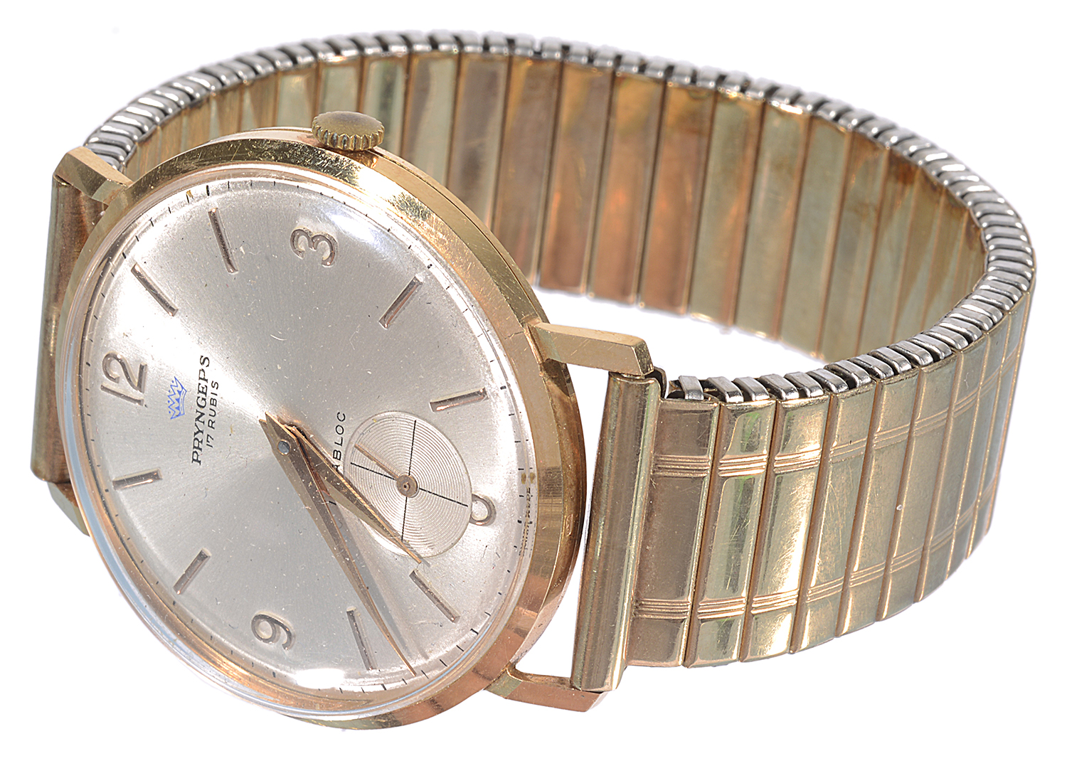 An 18k gold Pryngeps gentleman's wristwatch
