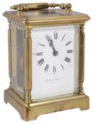 A Mappin & Webb four glass brass carriage clock