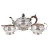 A George V silver batchelor tea service, hallmarked Birmingham 1934