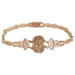 A gold Egyptian filigree 'scarab' bracelet