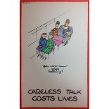 Kenneth Bird - Fougasse - original WWII 'Careless Talk Costs Lives' poster