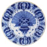 A Dutch delft blue and white 'Peacock' pattern charger