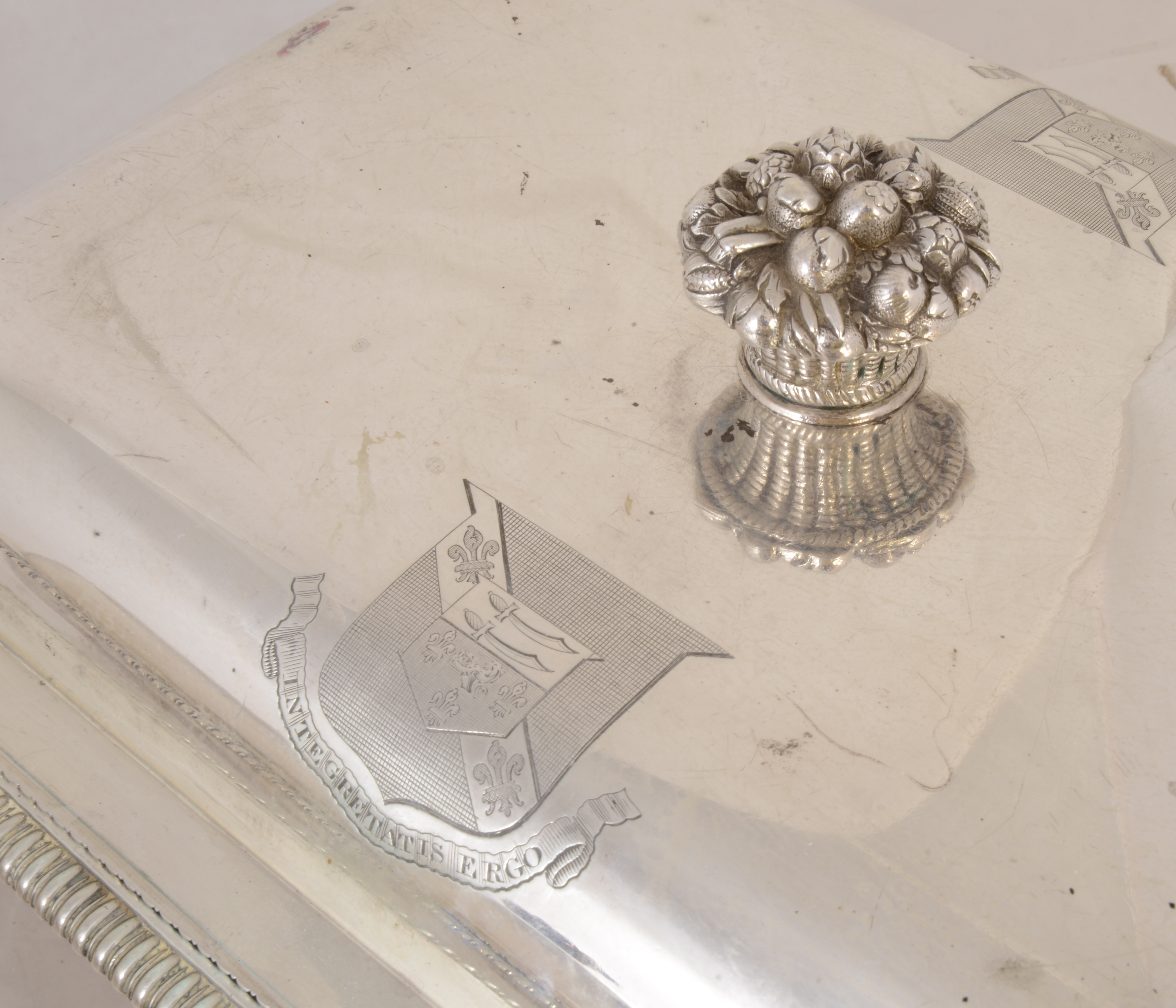 A pair of George III Paul Storr silver entree dishes, hallmarked London 1802/1803 - Image 2 of 7