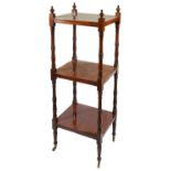 A Victorian mahogany three tier whatnot