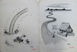 Smilby, Francis Wilford-Smith a collection ink & pen 'Transport' themed artists rough drawings