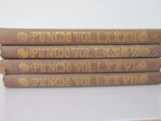 Four bound 19th century Punch magazines volumes from the archive of Smilby, Francis Wilford-Smith