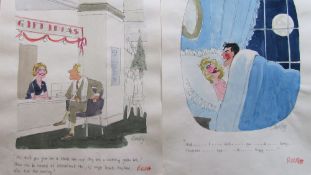 Smilby, Francis Wilford-Smith 28 coloured 'Christmas Shopping/Lingerie artists rough sketches