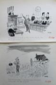 Smilby, Francis Wilford-Smith a collection ink & pen 'American' themed artists rough drawings