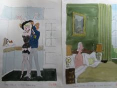 Smilby, Francis Wilford-Smith thirty six coloured 'Suzette' themed original artists rough sketches