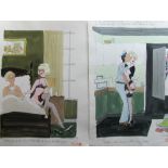 Smilby, Francis Wilford-Smith forty coloured 'Suzette' themed original artists rough sketches