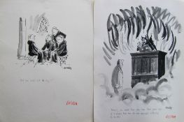Smilby, Francis Wilford-Smith a collection ink & pen 'Theatre, TV' themed artists rough drawings