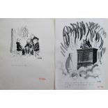 Smilby, Francis Wilford-Smith a collection ink & pen 'Theatre, TV' themed artists rough drawings