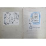 Smilby, Francis Wilford-Smith a collection ink & pen 'Street Scenes, Bars' artists rough drawings