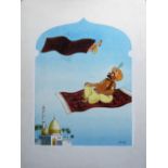 Smilby, Francis Wilford-Smith 'Flying carpet couple' cartoon artwork for Playboy