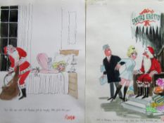 Smilby, Francis Wilford-Smith 43 coloured 'Christmas' themed original artists rough sketches