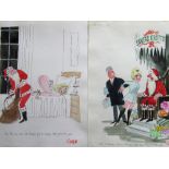 Smilby, Francis Wilford-Smith 43 coloured 'Christmas' themed original artists rough sketches