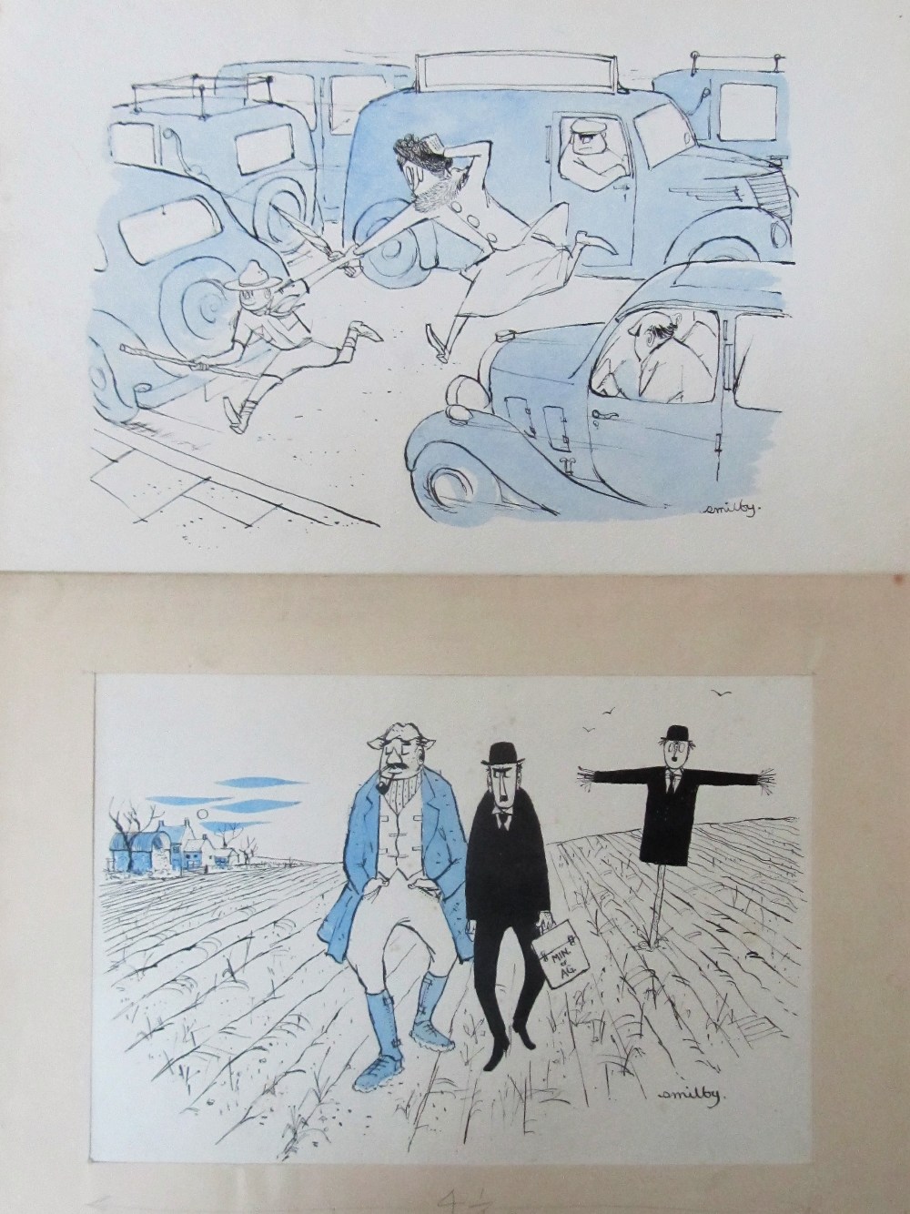 Smilby, Francis Wilford-Smith ten original cartoon artworks Punch magazine - Image 2 of 6