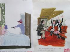 Smilby, Francis Wilford-Smith thirty coloured 'Police' themed original artists rough sketches