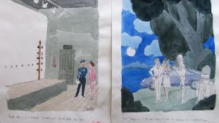 Smilby, Francis Wilford-Smith thirty coloured 'Police' themed original artists rough sketches