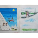 Smilby, Francis Wilford-Smith twenty coloured 'Sporting' themed original artists rough sketches