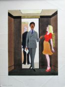 Smilby, Francis Wilford-Smith 'Elevator' uncaptioned cartoon artwork for Playboy