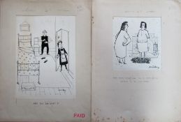 Smilby, Francis Wilford-Smith a collection ink and pen 'Home & Household' artists rough drawings