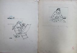 Smilby, Francis Wilford-Smith a collection ink and pen 'Art' themed artists rough drawings