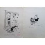 Smilby, Francis Wilford-Smith a collection ink & pen 'Office' themed artists rough drawings