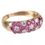 A Continental ruby and diamond set fancy ring