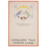 Fougasse (Kenneth C B 1886-1965) Careless Talk Costs Lives lithograph