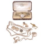 A small collection of various Vict. and later gold jewellery (qty)