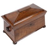 A Vict. rosewood sarcophagus tea caddy,