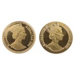 Two gold Gibraltar commemorative coins(2)