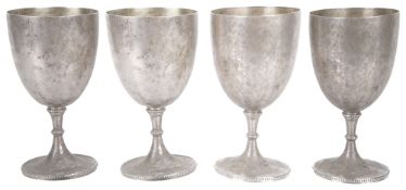 A set of four Siamese Sterling silver goblets(4)