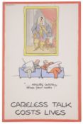 Fougasse (Kenneth C B 1886-1965) Careless Talk Costs Lives lithograph