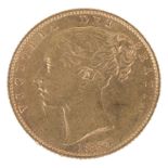 A Queen Victoria 1863 gold full sovereign, die number 19