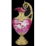 An unusual Royal Worcester vase of ewer form, circa 1895