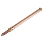 A Vict. gold coloured metal dual mechanism Bramah pen/pencil