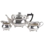 A George V three piece silver tea service,Sheffield 1911 & London 1909