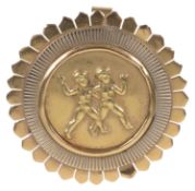 An 18ct gold 'Gemini' medallion pendant brooch