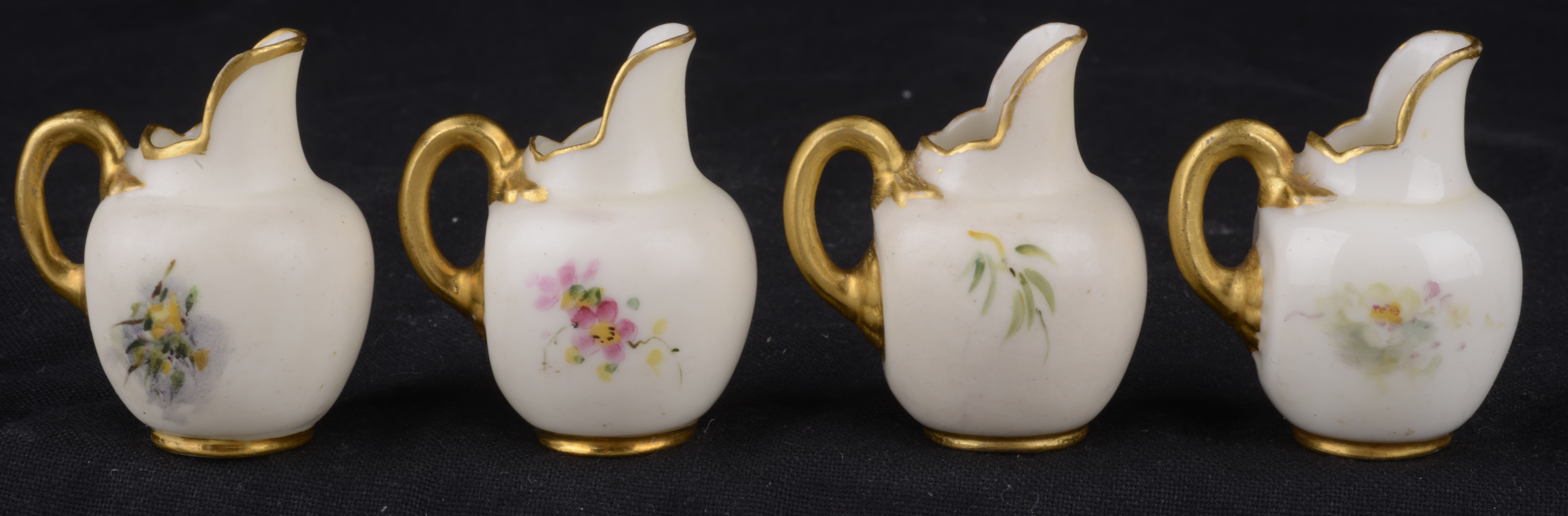 Four Royal Worcester blush ivory miniature ewers(4) - Image 2 of 4