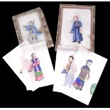 Two sets of 19th c. Chinese rice paper paintings