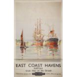 Railway poster East Coast Havens Suffolk, Frank Mason (Brit.1875-1965)