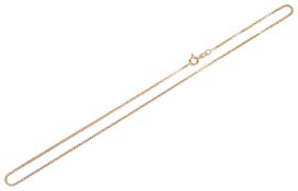 A simple 18t gold box link neck chain