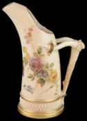 A Royal Worcester blush ivory small ice jug, circa 1894