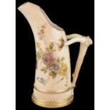 A Royal Worcester blush ivory small ice jug, circa 1894