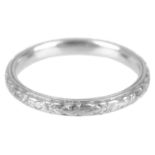 A delicate platinum wedding band and an 18ct gold wedding band(2)