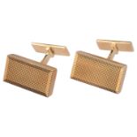 A pair of good quality Continental 18ct gold rectangular cufflinks