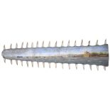 A late 19th c. hand painted sawfish rostrum
